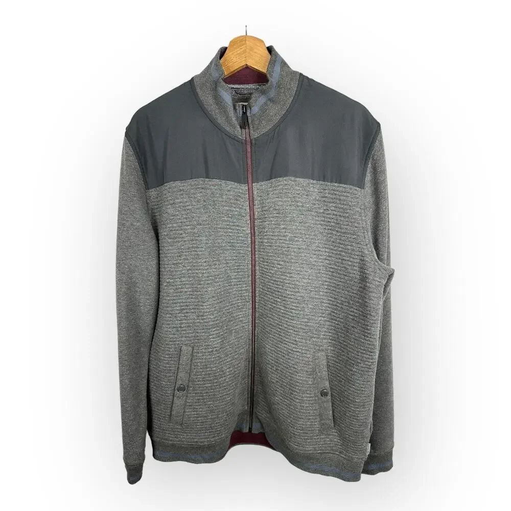 Ted Baker Mens size 6 XXL Sardin Quilted Full Zip Up Ribbed Jacket Gray